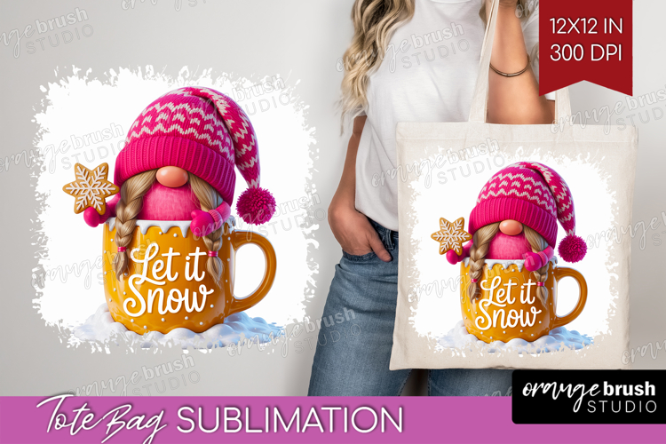 Christmas Gnome Tote Bag - Cute Gnome Tote Bag PNG
