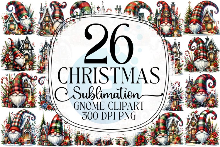 Christmas Gnome Sublimation - Clipart PNG Bundle