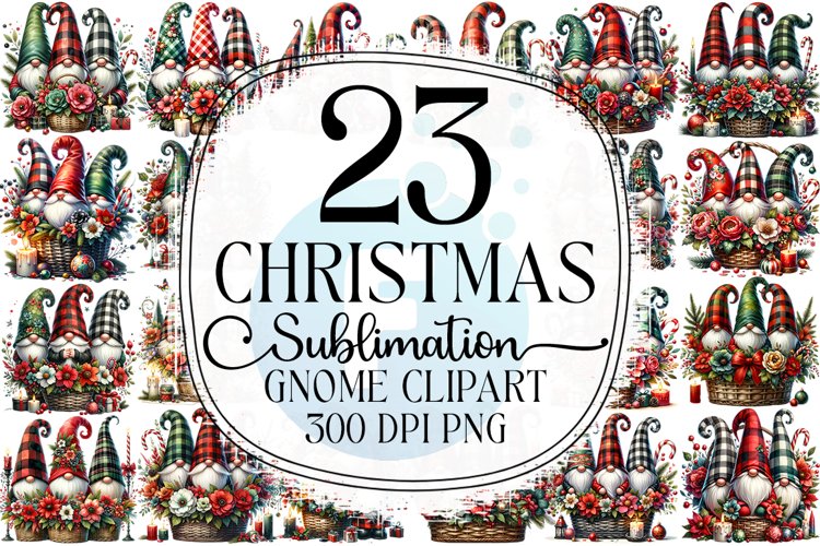 Christmas Gnome Sublimation - Clipart PNG Bundle