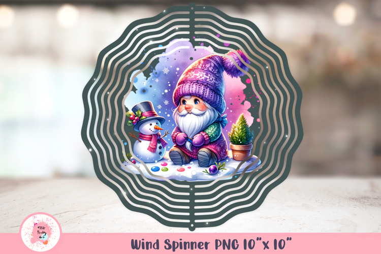 Christmas Gnome And Snowman Wind Spinner Sublimation Png