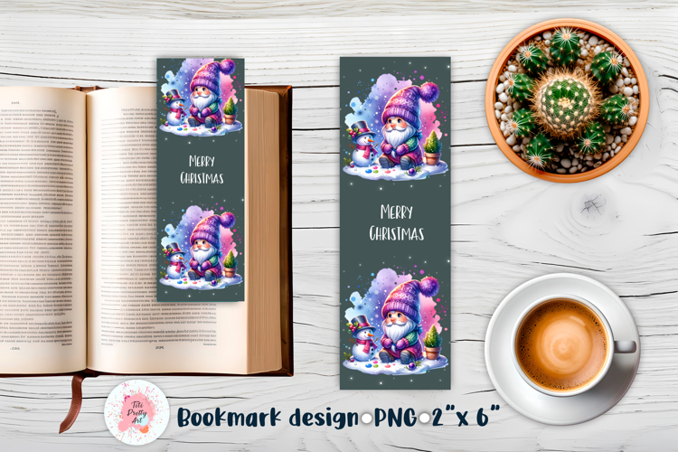 Christmas Gnome Bookmark Sublimation Design PNG