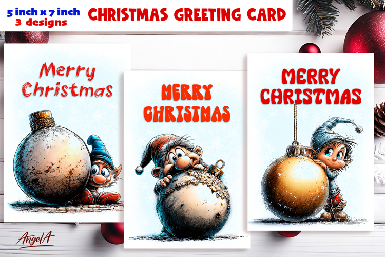 Merry Christmas card design Baby gnome Christmas ornament