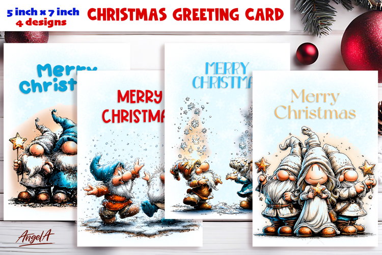 Merry Christmas fairy card printable Funny Christmas gnomes