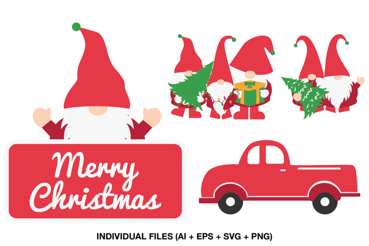 Christmas Gnome Clipart PNG, Cute Holiday Illustration Art