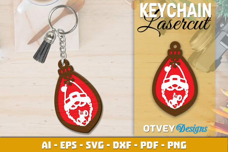 Christmas Gnome Keychain Lasercut example image 1