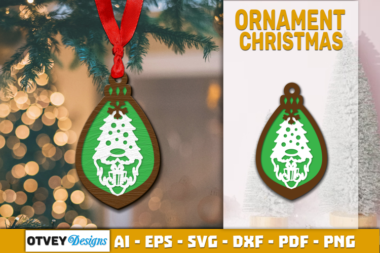 Christmas Gnome Ornament Laser Cut