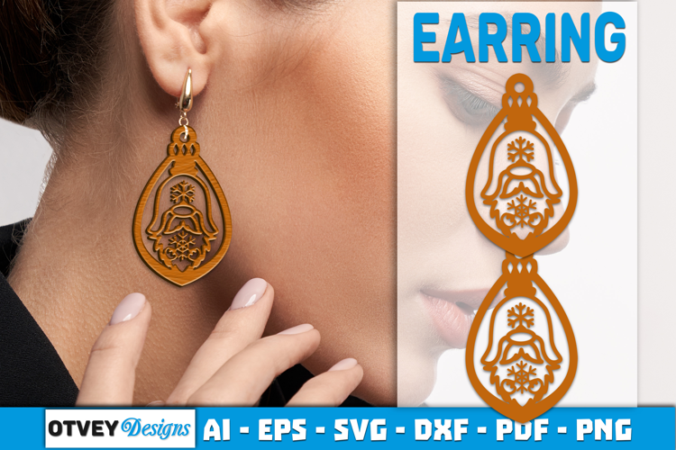 Christmas Gnome Earrings Lasercut
