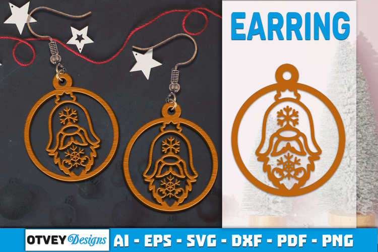 Christmas Gnome Earrings Lasercut