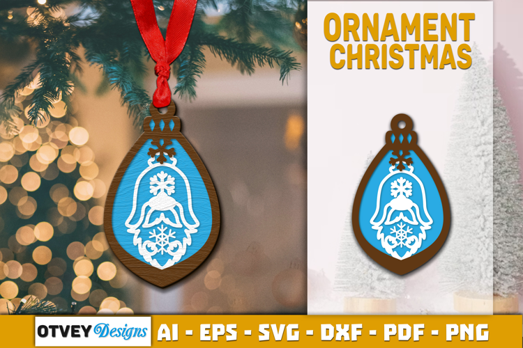 Christmas Gnome Ornament Laser Cut
