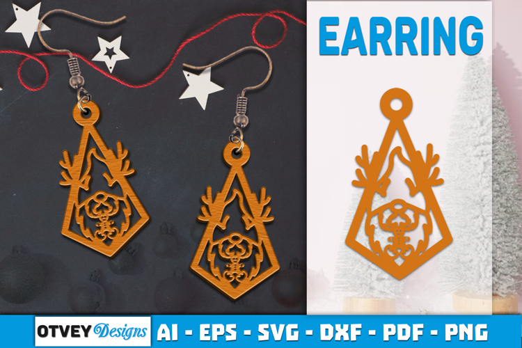Christmas Gnome Earrings Lasercut