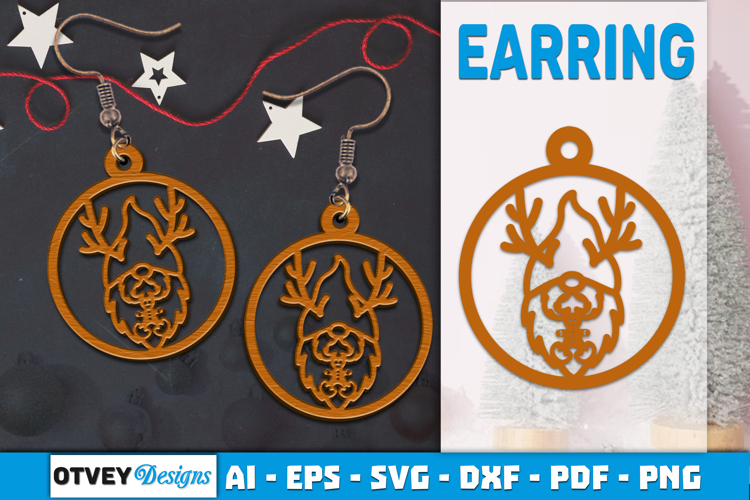 Christmas Gnome Earrings Lasercut