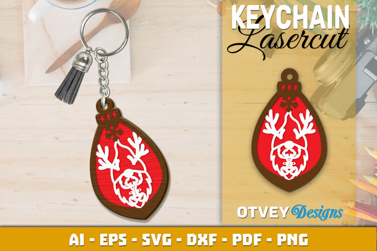Christmas Gnome Keychain Lasercut example image 1