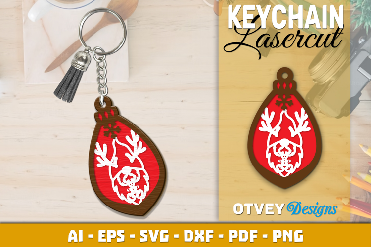 Christmas Gnome Keychain Lasercut