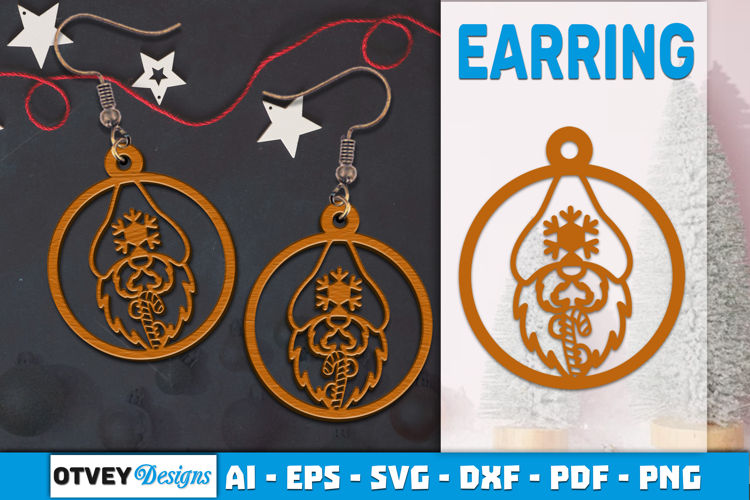 Christmas Gnome Earrings Lasercut