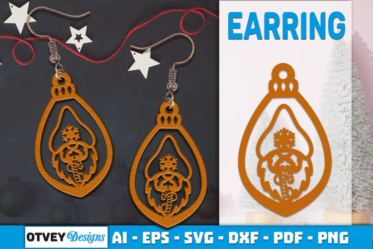Christmas Gnome Earrings Lasercut