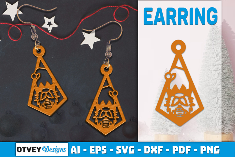Christmas Gnome Earrings Lasercut