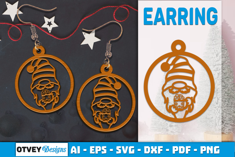 Christmas Gnome Earrings Lasercut