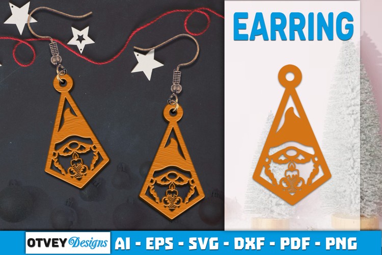 Christmas Gnome Earrings Lasercut