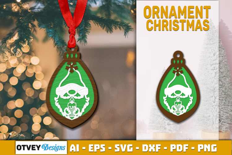 Christmas Gnome Ornament Laser Cut