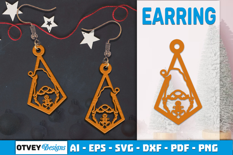 Christmas Gnome Earrings Lasercut