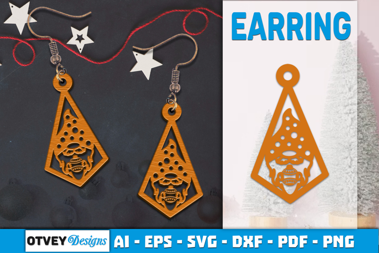 Christmas Gnome Earrings Lasercut