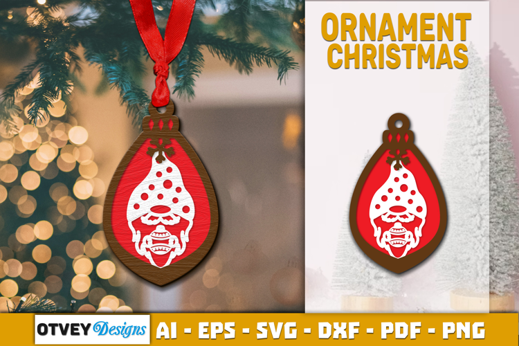 Christmas Gnome Ornament Laser Cut