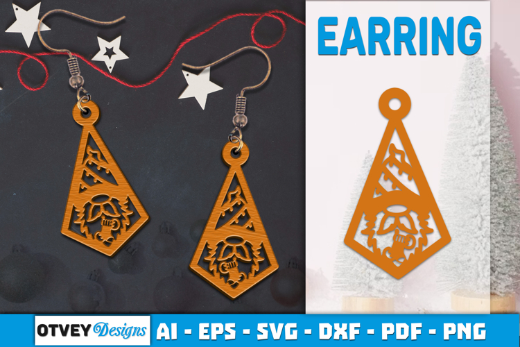 Christmas Gnome Earrings Lasercut
