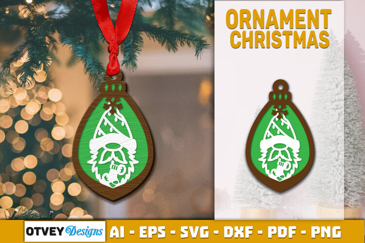Christmas Gnome Ornament Laser Cut example image 1