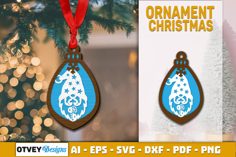 Christmas Gnome Ornament Laser Cut