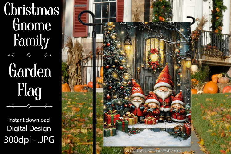 Christmas Gnome Family Garden Flag, Gnome Garden Flag, d7
