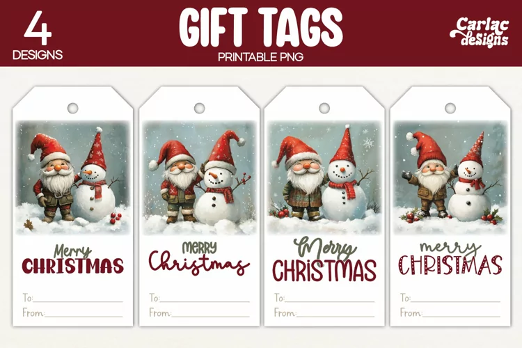 Christmas Gift Tags, Merry Christmas Printable Tags