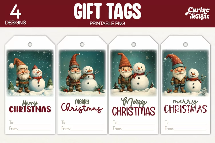 Christmas Gift Tags, Merry Christmas Printable Tags