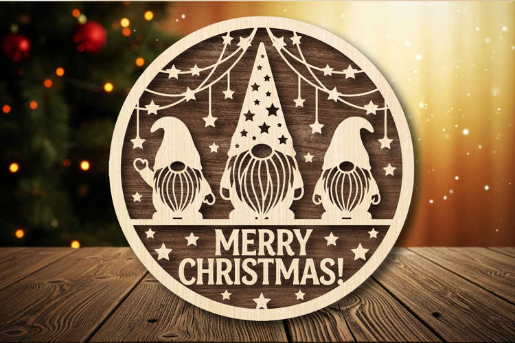 Christmas Gnome Laser Cut SVG File