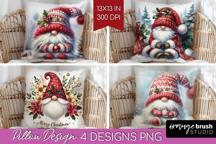 Christmas Gnome Pillow Sublimation - Cute Gnome Pillow Cover