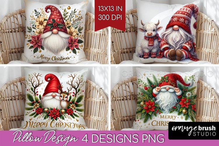 Christmas Gnome Pillow Sublimation - Cute Gnome Pillow Cover