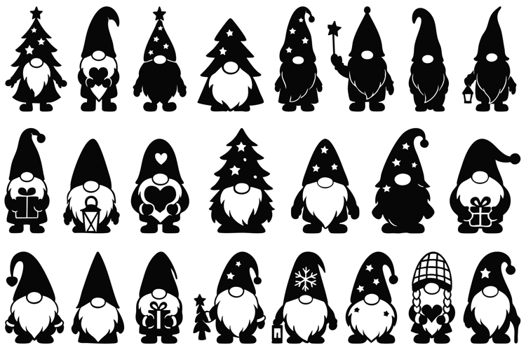 Gnome SVG Bundle | Gnome Silhouettes Clipart | Gnomes PNG