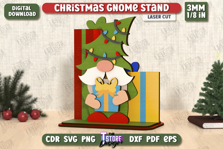 Christmas Gnome Laser Cut | Table Statuette | Holiday | CNC