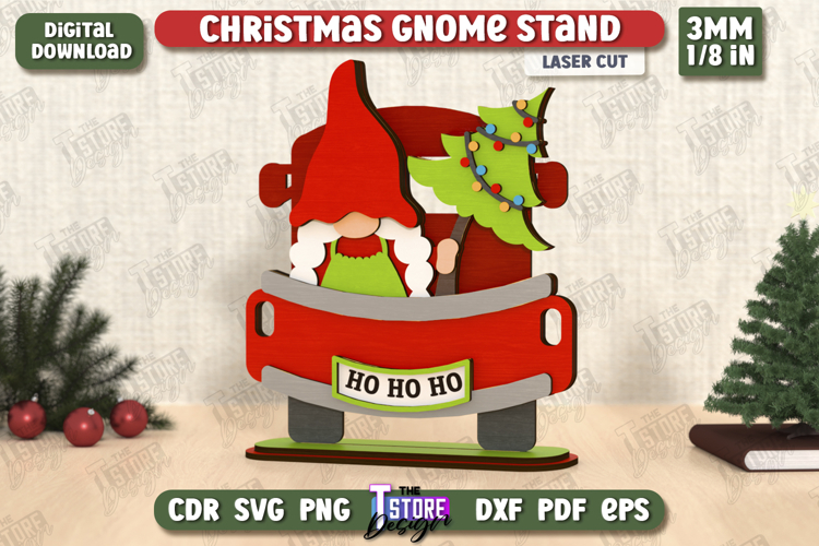 Christmas Gnome Laser Cut | Table Statuette | Holiday | CNC
