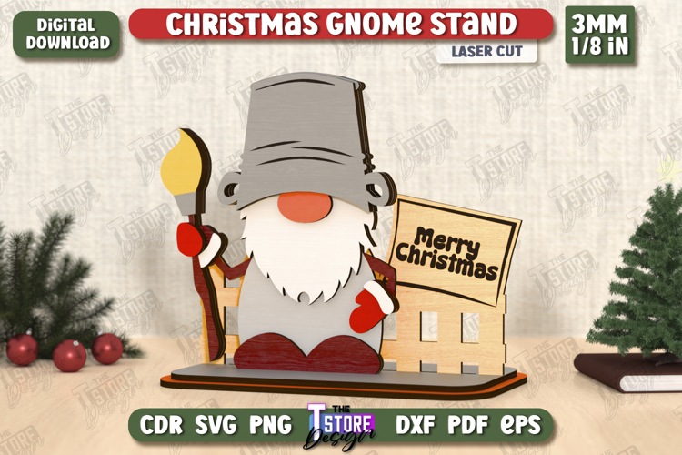 Christmas Gnome Laser Cut | Table Statuette | Holiday | CNC