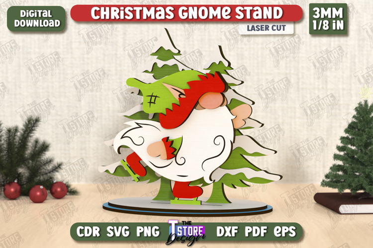 Christmas Gnome Laser Cut | Table Statuette | Holiday | CNC