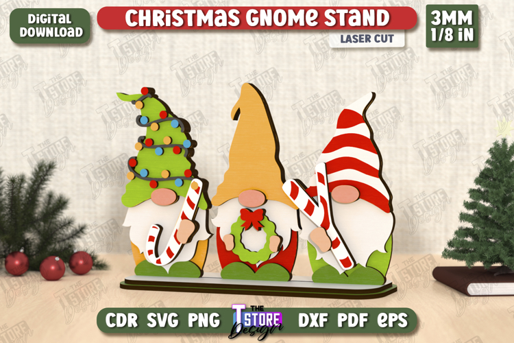 Christmas Gnome Laser Cut | Table Statuette | Holiday | CNC