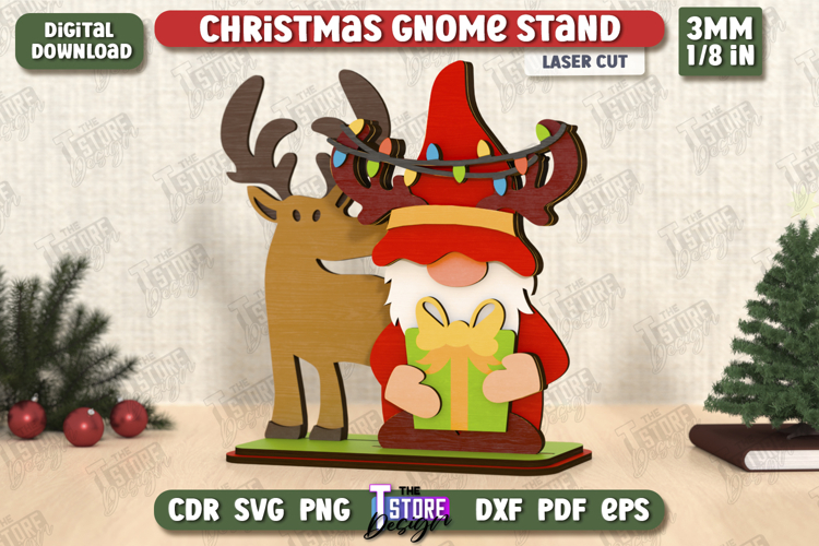 Christmas Gnome Laser Cut | Table Statuette | Holiday | CNC