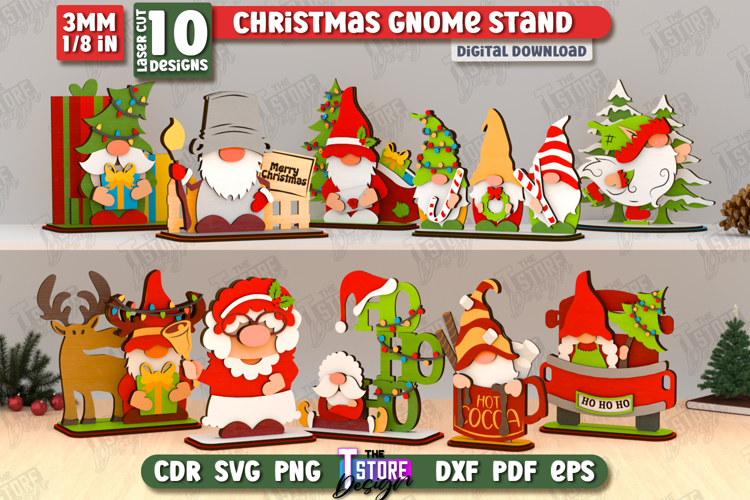Christmas Gnome Stand Laser Cut Bundle,Merry Christmas Decor