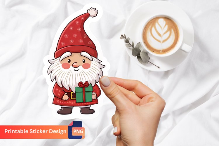 Christmas Gnome Sticker, Gnome Christmas Decorations