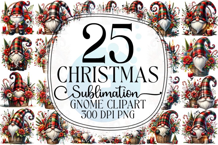 Christmas Gnome Sublimation - Clipart PNG Bundle