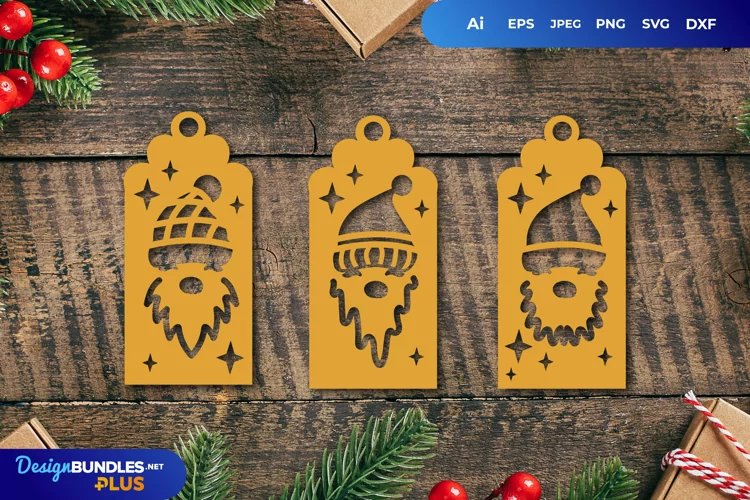 Christmas Gnome Tags SVG File