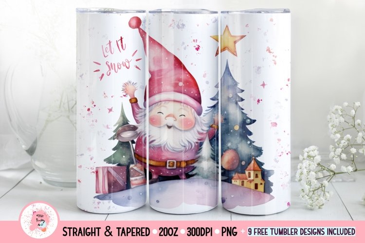 Christmas Gnome Tumbler Wrap | Christmas Png