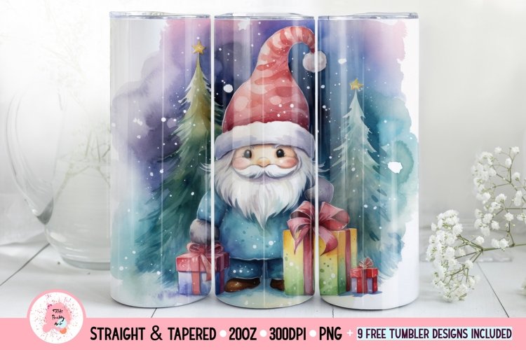 Christmas Gnome Tumbler Wrap | Christmas Png