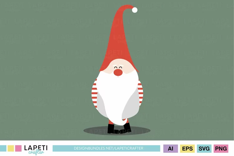 Vector illustration of a Christmas gnome | Editable file