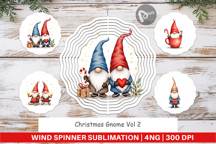 Christmas Gnome Wind Spinner